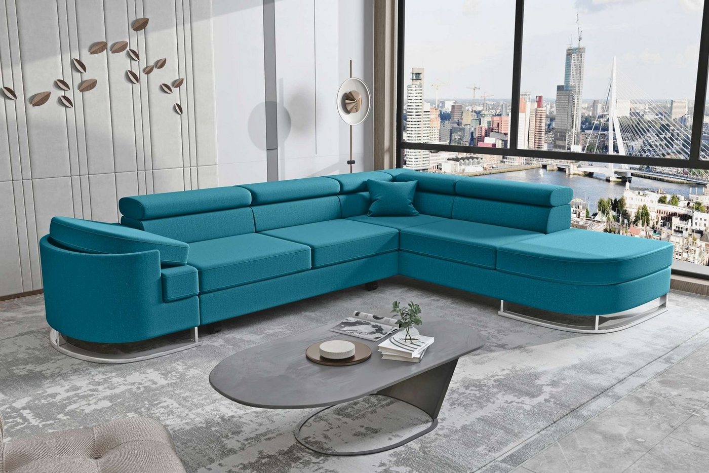 Stylefy Ecksofa Ice, Eckcouch, Schlafsofa, Ottomane links oder rechts bestellbar, mit Bettfunktion, Bettkasten von Stylefy