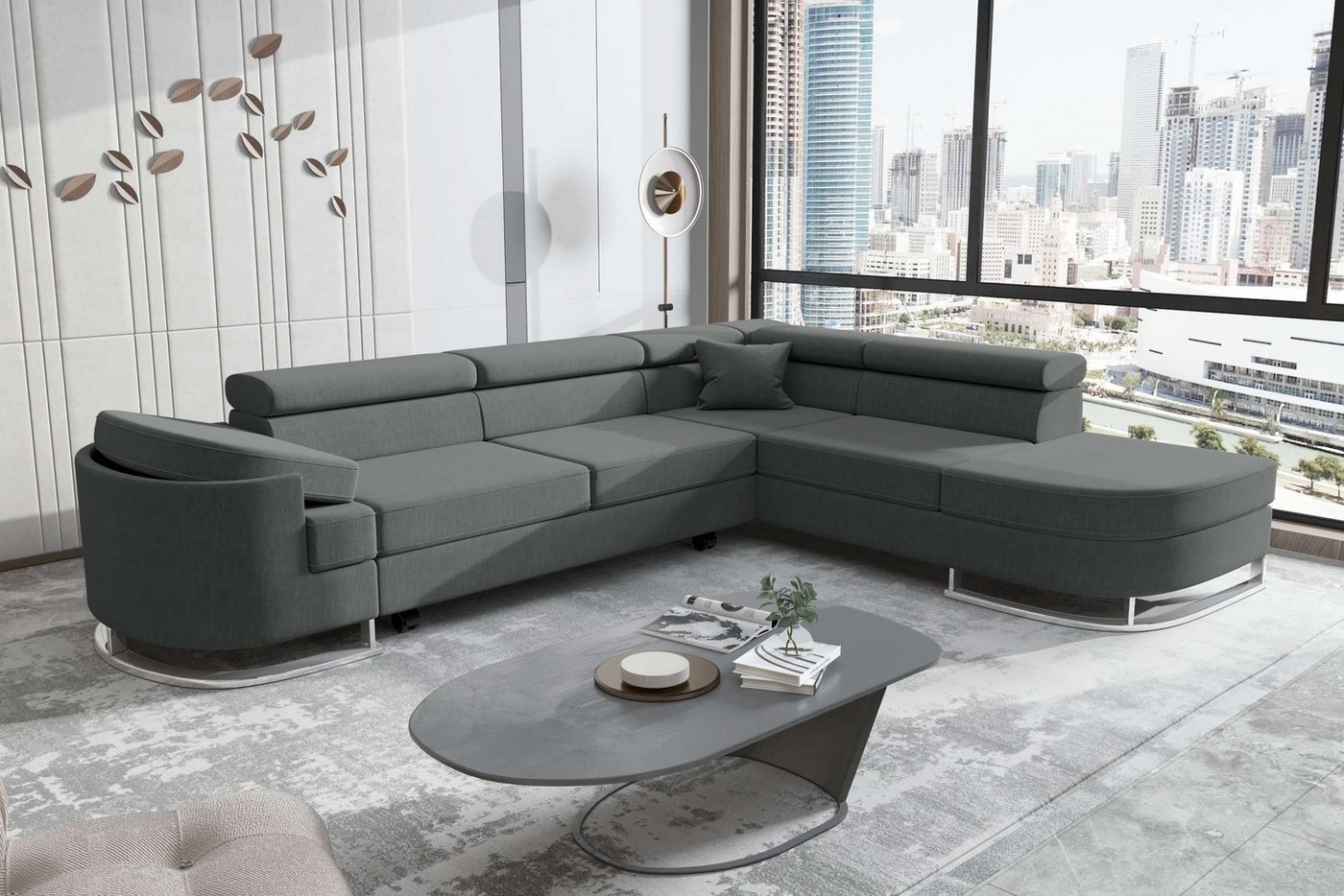 Stylefy Ecksofa Ice, Eckcouch, Schlafsofa, Ottomane links oder rechts bestellbar, mit Bettfunktion, Bettkasten von Stylefy