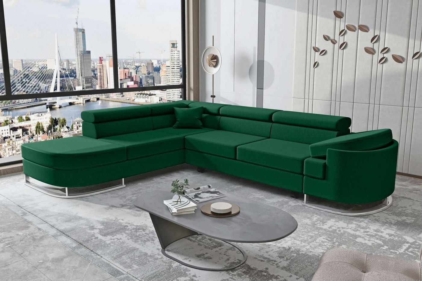 Stylefy Ecksofa Ice, Eckcouch, Schlafsofa, Ottomane links oder rechts bestellbar, mit Bettfunktion, Bettkasten von Stylefy