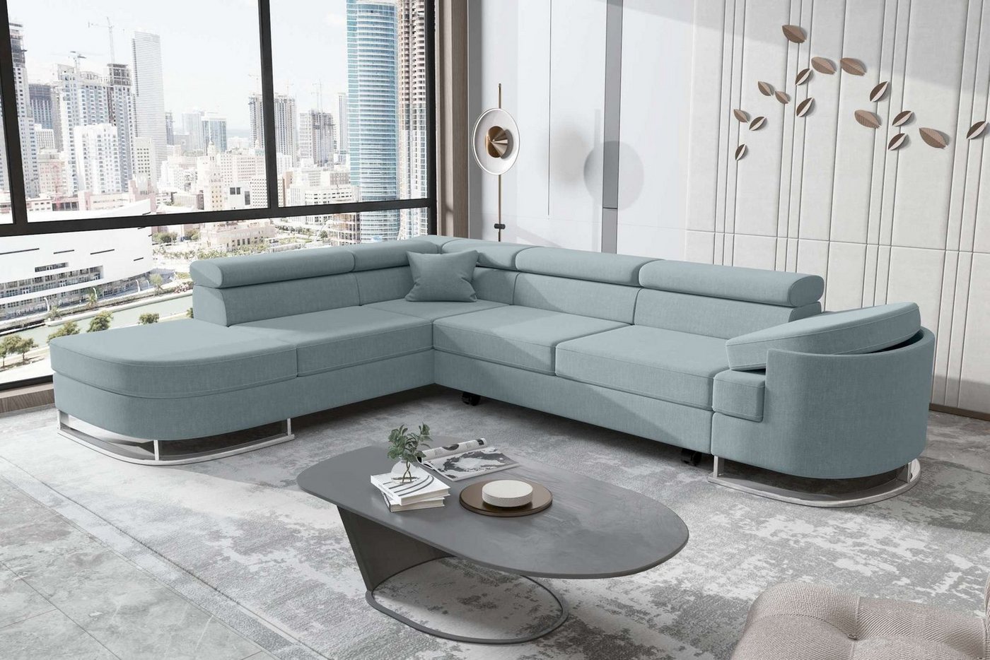 Stylefy Ecksofa Ice, Eckcouch, Schlafsofa, Ottomane links oder rechts bestellbar, mit Bettfunktion, Bettkasten von Stylefy