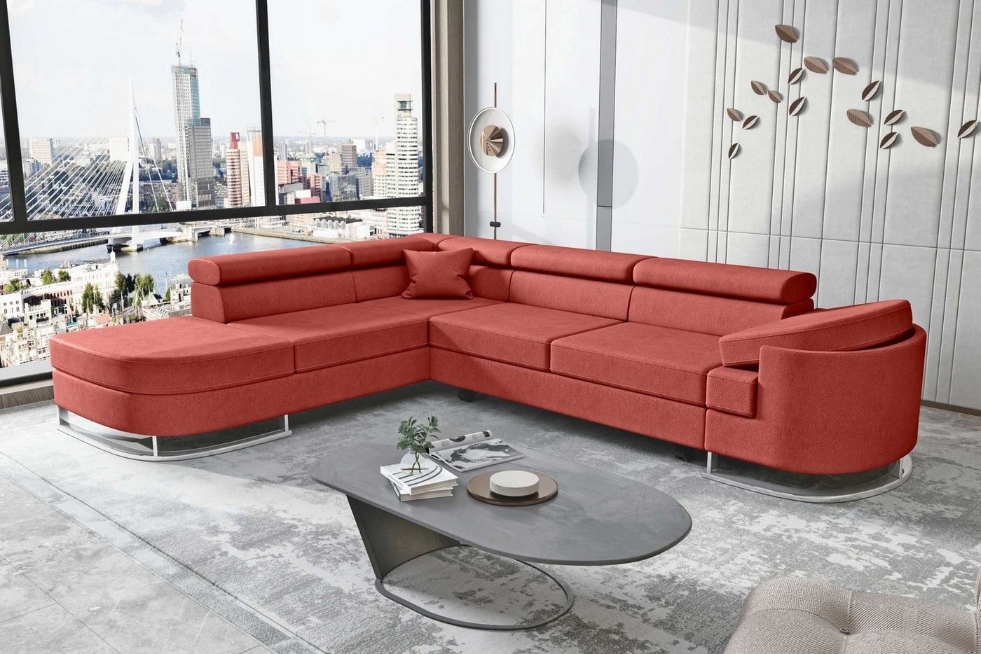 Stylefy Ecksofa Ice, Eckcouch, Schlafsofa, Ottomane links oder rechts bestellbar, mit Bettfunktion, Bettkasten von Stylefy