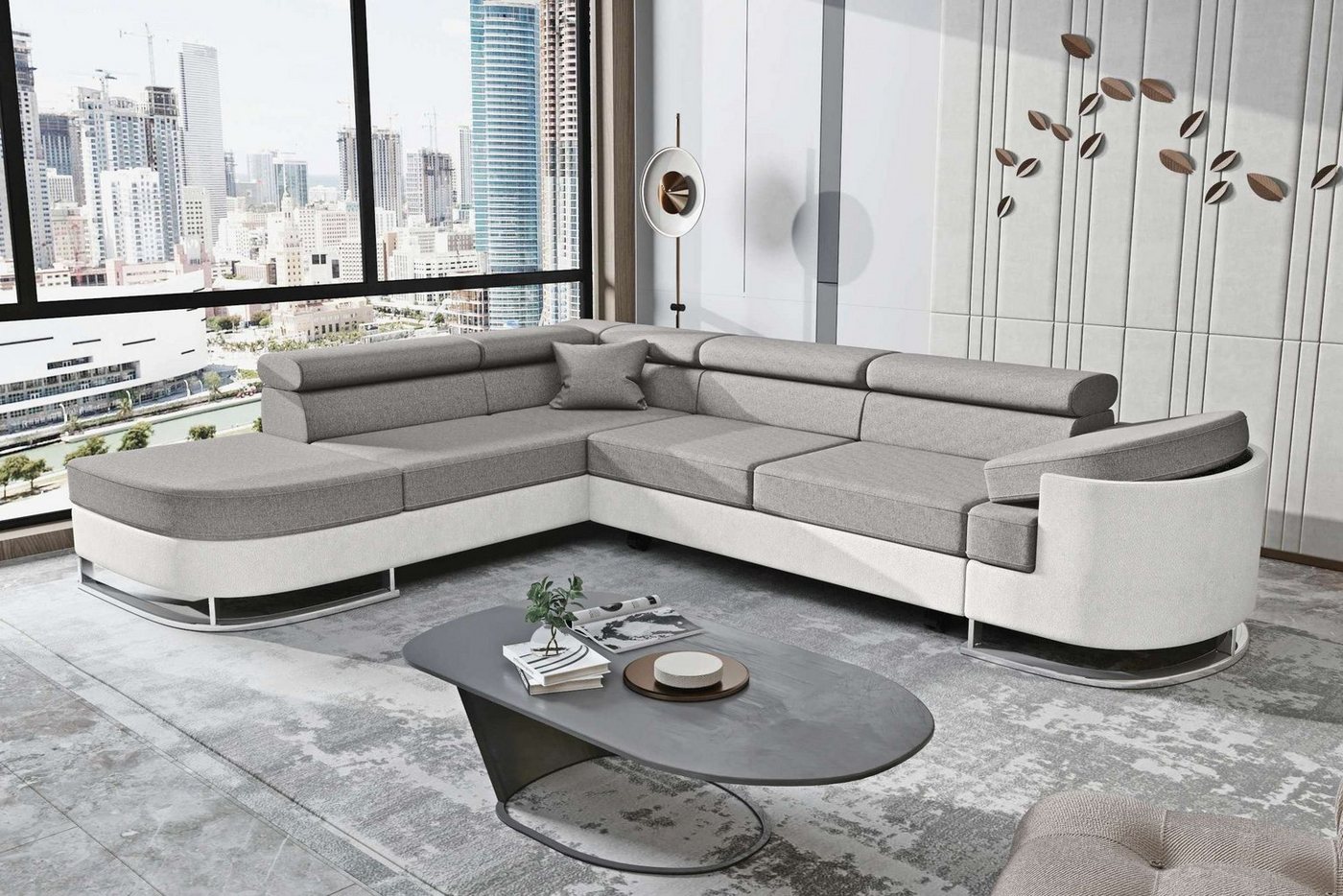 Stylefy Ecksofa Ice, Eckcouch, Schlafsofa, Ottomane links oder rechts bestellbar, mit Bettfunktion, Bettkasten von Stylefy