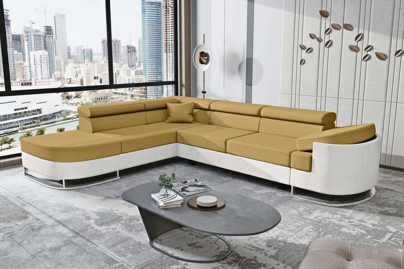 Stylefy Ecksofa Ice, Eckcouch, Schlafsofa, Ottomane links oder rechts bestellbar, mit Bettfunktion, Bettkasten von Stylefy