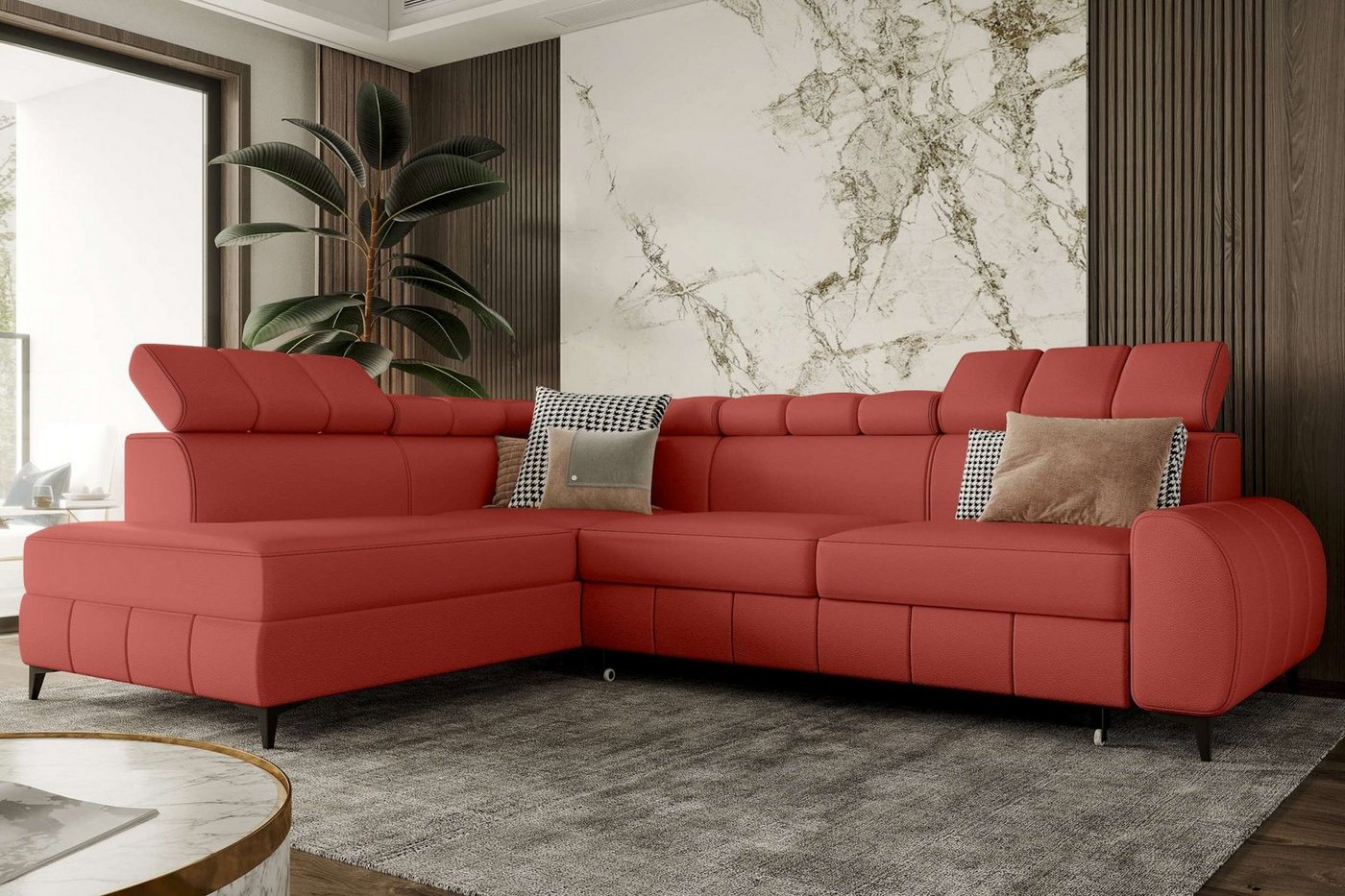 Stylefy Ecksofa Lyna, L-Form, Eckcouch, Ottomane links oder rechts bestellbar, mit Bettfunktion, Modern von Stylefy