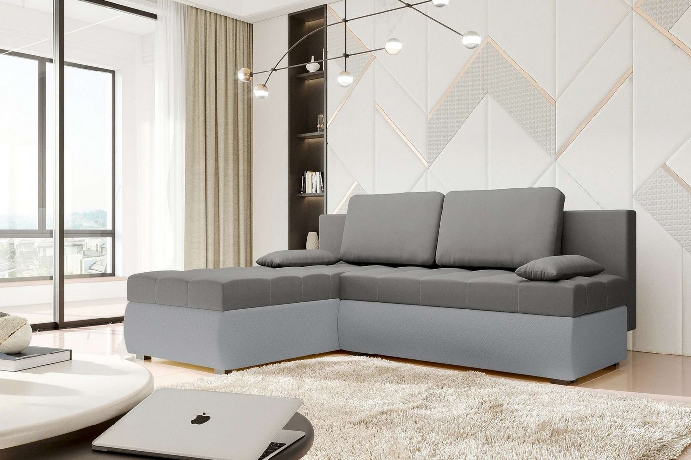 99rooms Ecksofa Melanie, L-Form, Eckcouch, Sofa, Sitzkomfort, mit Bettfunktion, mit Bettkasten, Modern Design von 99rooms