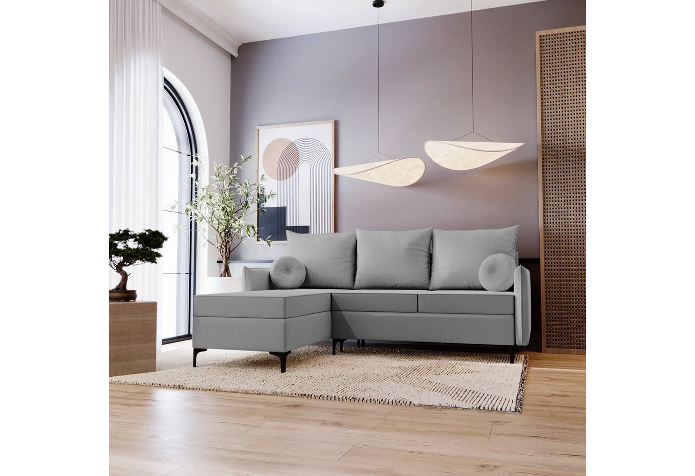 Stylefy Ecksofa Melissa mit Schlaffunktion, L-Form, Eckcouch, Ottomane links oder rechts bestellbar, mit Bettfunktion, Modern von Stylefy