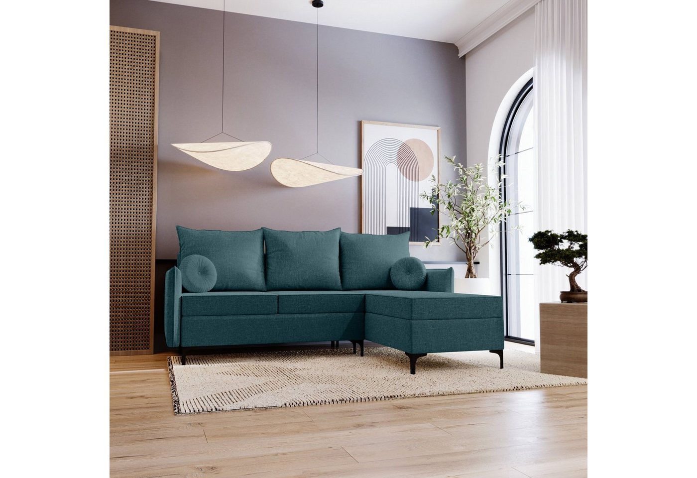 Stylefy Ecksofa Melissa mit Schlaffunktion, L-Form, Eckcouch, Ottomane links oder rechts bestellbar, mit Bettfunktion, Modern von Stylefy