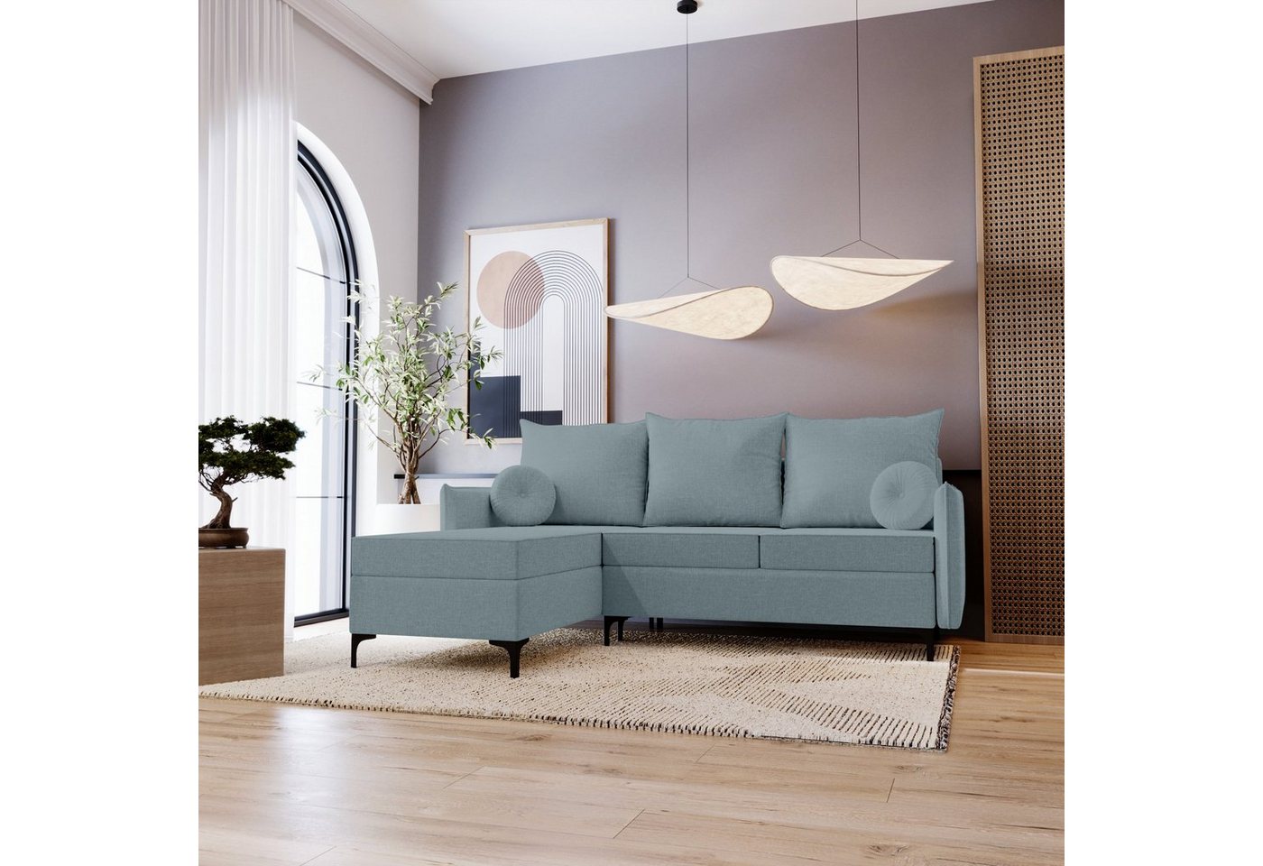 Stylefy Ecksofa Melissa mit Schlaffunktion, L-Form, Eckcouch, Ottomane links oder rechts bestellbar, mit Bettfunktion, Modern von Stylefy