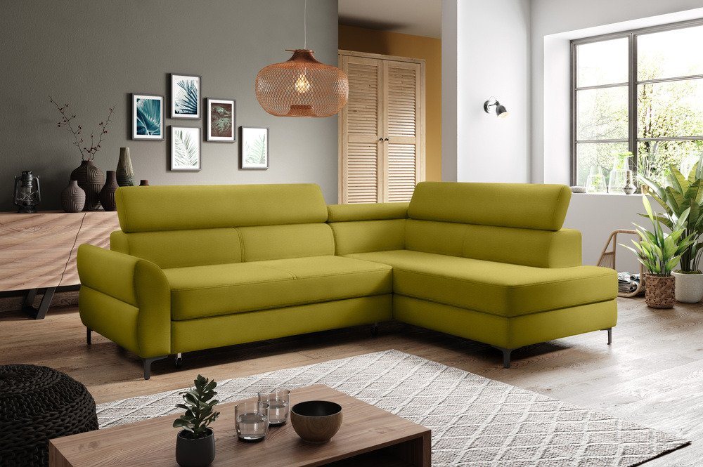 Stylefy Ecksofa Remondini, L-Form, Eckcouch, Ottomane links oder rechts bestellbar, mit Bettfunktion und Bettkasten, Relaxfunktion, Modern Design von Stylefy