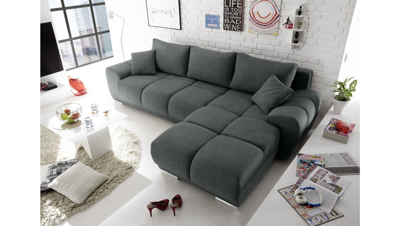 Stylefy Ecksofa Stylefy Antalya Ecksofa, L-Form, Eckcouch, wahlweise mit Bettfunktion, Ottomane links oder rechts bestellbar von Stylefy