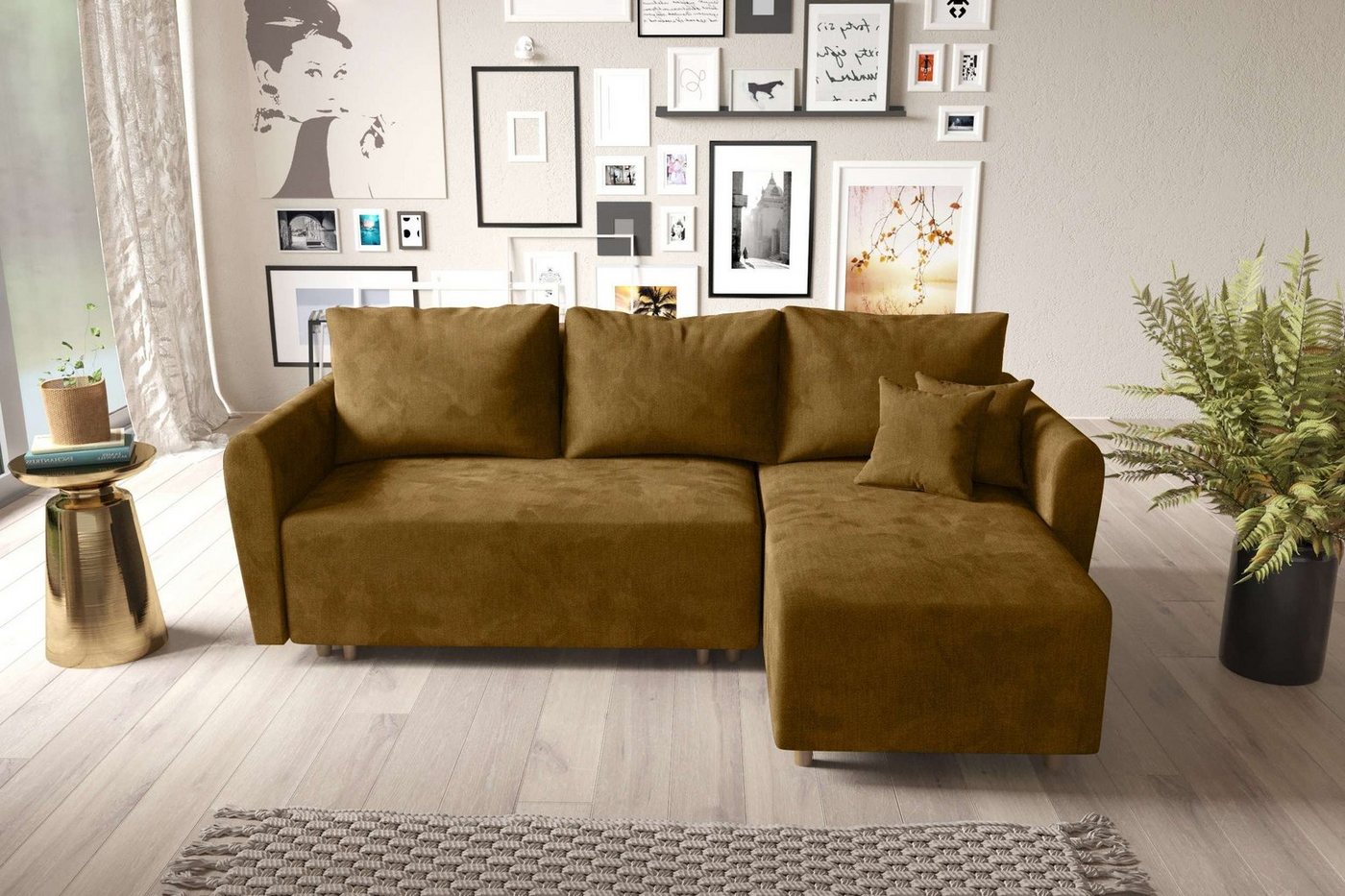 Stylefy Ecksofa Stylefy Bonna Ecksofa, L-Form, Eckcouch, mit Bettfunktion, Bettkasten, Ottomane links oder rechts bestellbar von Stylefy