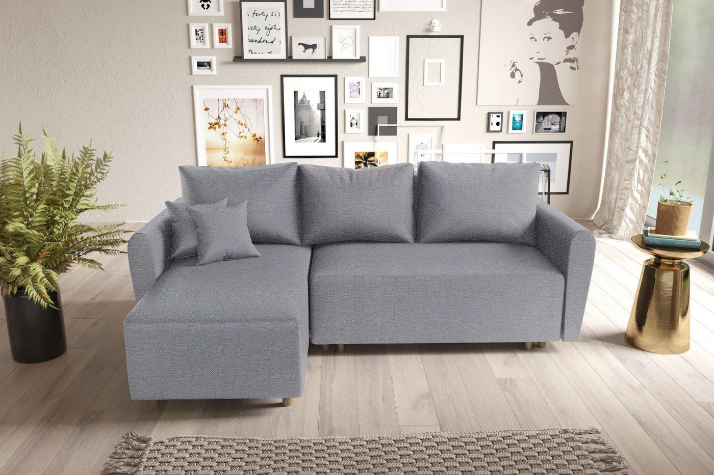 Stylefy Ecksofa Stylefy Bonna Ecksofa, L-Form, Eckcouch, mit Bettfunktion, Bettkasten, Ottomane links oder rechts bestellbar von Stylefy