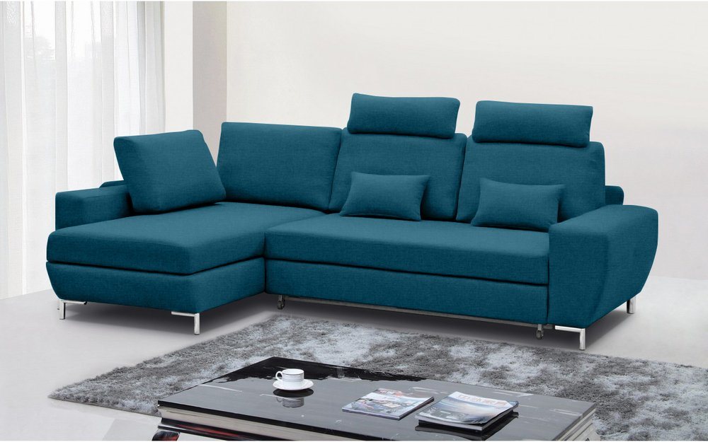 Stylefy Ecksofa Stylefy Florence Ecksofa, L-Form, Eckcouch, Ottomane links oder rechts bestellbar, mit Bettfunktion und Bettkasten, inklusive Kopfteil-, Rückenteil und Sitztiefenverstellung, mit Kissen von Stylefy