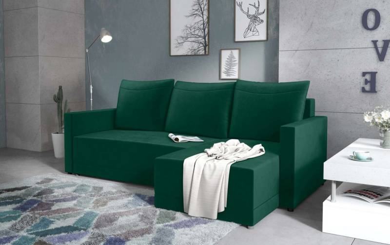 99rooms Ecksofa Tanita, L-Form, Eckcouch, mit Bettfunktion, Bettkasten, Ottomane links oder rechts bestellbar von 99rooms