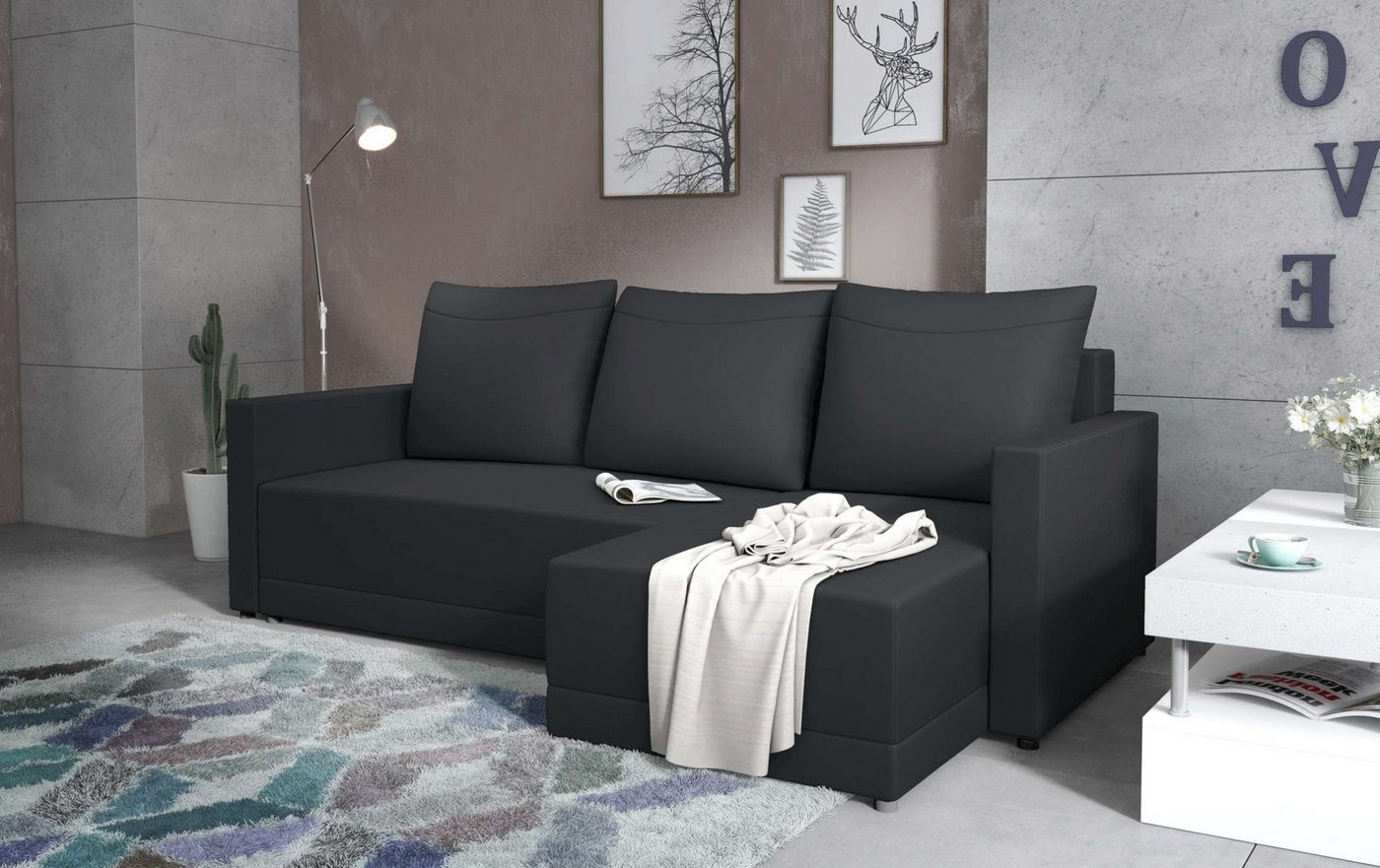 Stylefy Ecksofa Stylefy Tanita Ecksofa, L-Form, Eckcouch, mit Bettfunktion, Bettkasten, Ottomane links oder rechts bestellbar von Stylefy