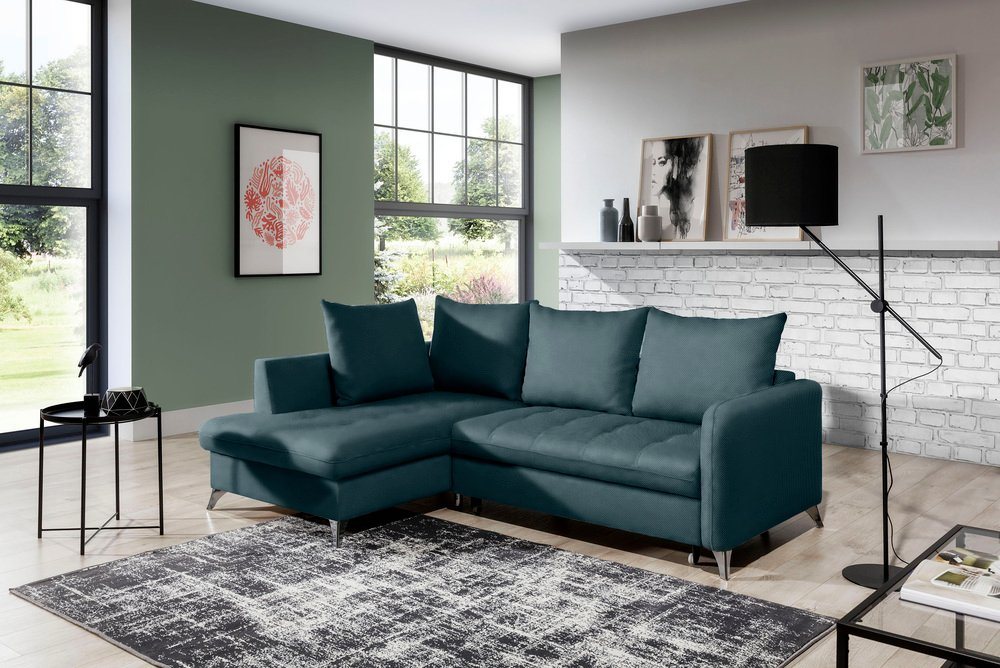 Stylefy Ecksofa Torello, L-Form, Eckcouch, Kissen von Stylefy