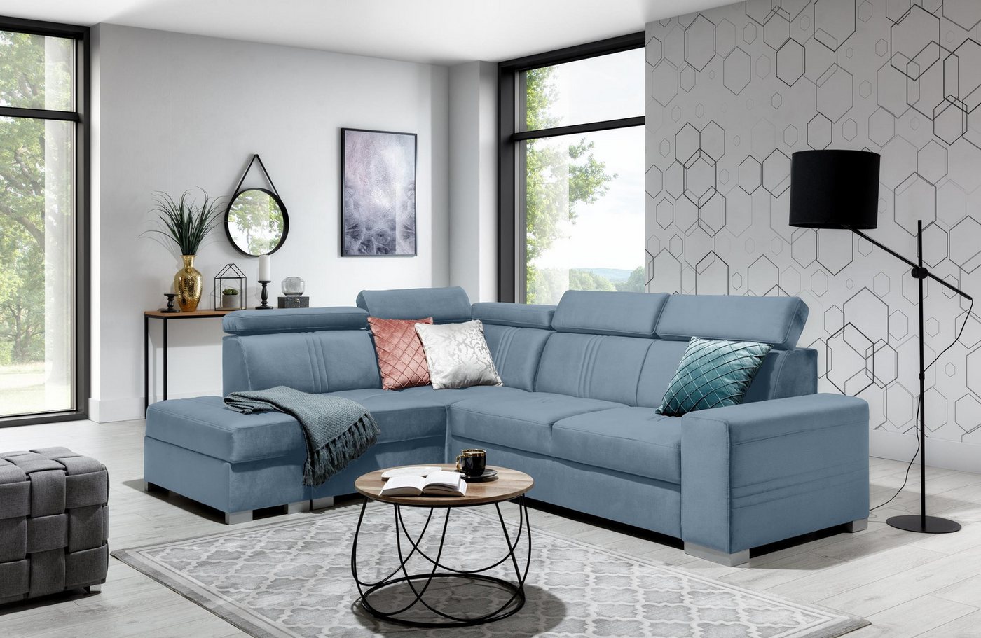 Stylefy Ecksofa Tritone, L-Form, Eckcouch, Rückenlehne von Stylefy