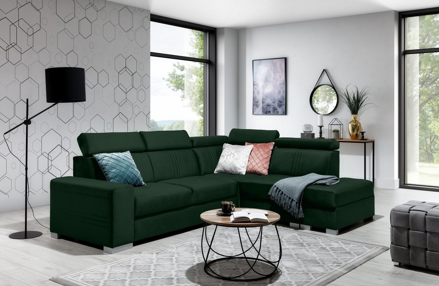 Stylefy Ecksofa Tritone, L-Form, Eckcouch, Rückenlehne von Stylefy