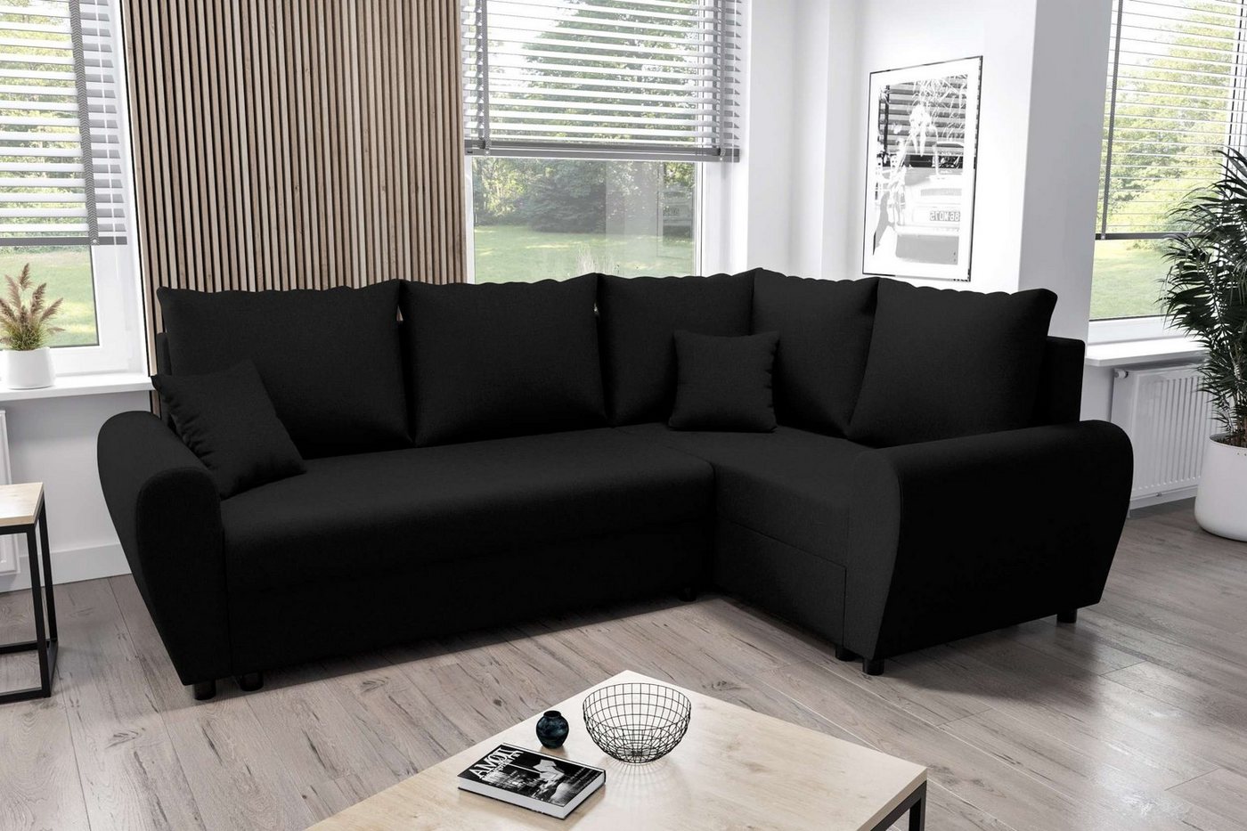 Stylefy Ecksofa Valence, L-Form, Eckcouch, Sofa, Sitzkomfort, mit Bettfunktion, mit Bettkasten, Modern Design von Stylefy