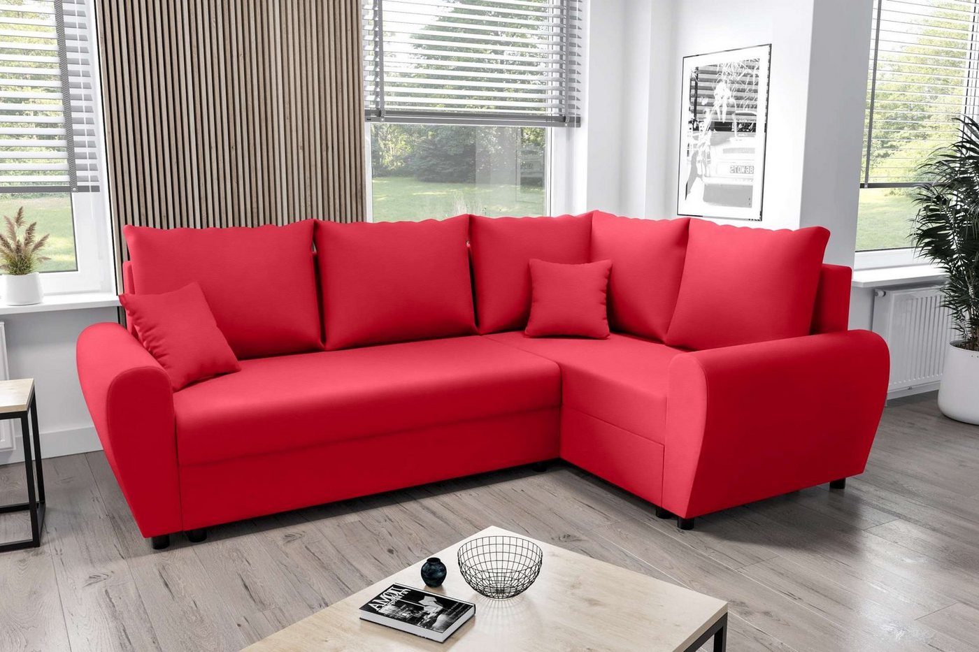 Stylefy Ecksofa Valence, L-Form, Eckcouch, Sofa, Sitzkomfort, mit Bettfunktion, mit Bettkasten, Modern Design von Stylefy