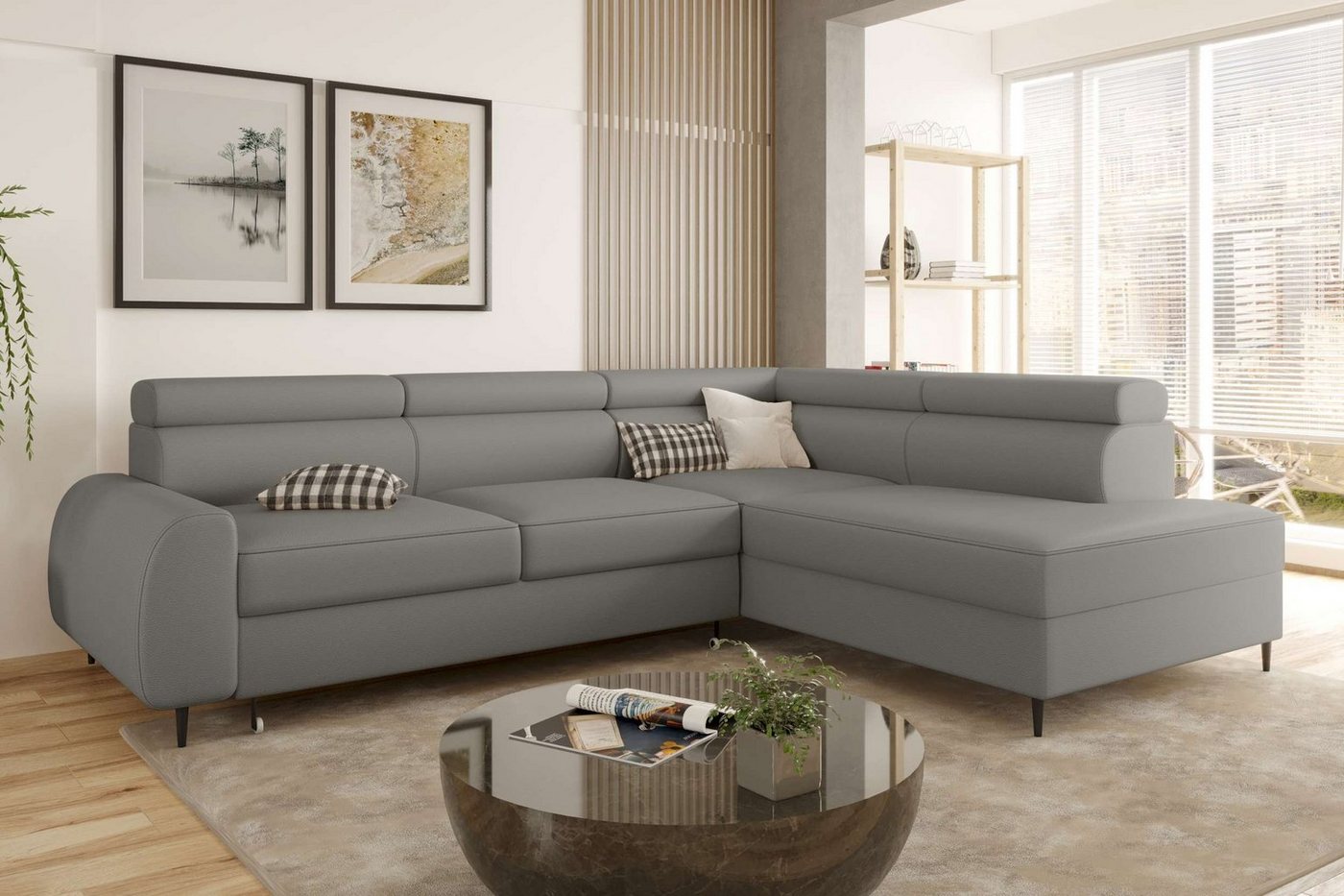 Stylefy Ecksofa Verona, L-Form, Eckcouch, Ottomane links oder rechts bestellbar, mit Bettfunktion, Modern von Stylefy