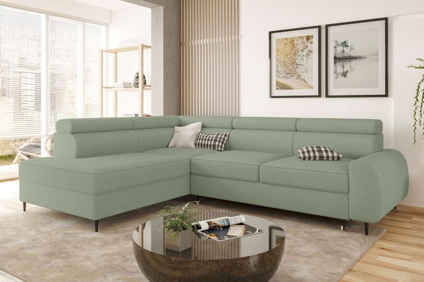 Stylefy Ecksofa Verona, L-Form, Eckcouch, Ottomane links oder rechts bestellbar, mit Bettfunktion, Modern von Stylefy