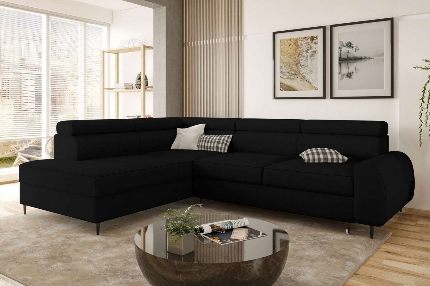 Stylefy Ecksofa Verona, L-Form, Eckcouch, Ottomane links oder rechts bestellbar, mit Bettfunktion, Modern von Stylefy