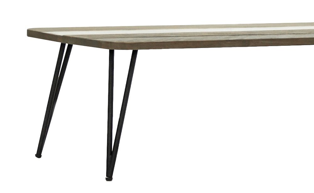 Stylefy Esstisch »Adesso Grau Schwarz Akazie« (Esstisch, Tisch), aus Massivholz, rechteckig, viel Stauraum, Metall, Skandinavisch Design von Stylefy