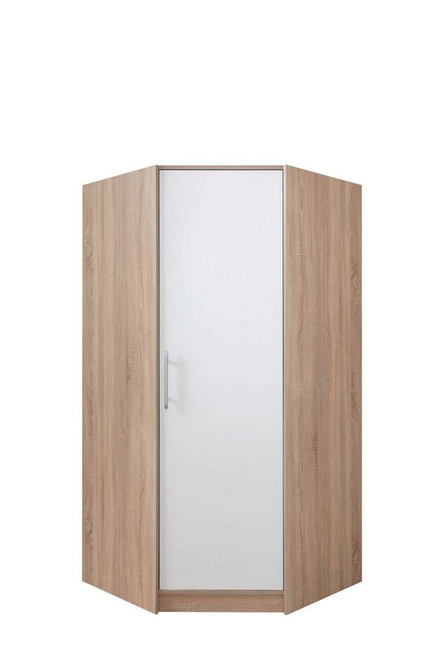 Stylefy Garderobenschrank Egon Sonoma Eiche Weiß Hochglanz (Kinderschrank, Mehrzweckschrank) mit 6 Fächern, Spanplatte, viel Stauraum, FSC-Zertifizierung, Modern Design von Stylefy