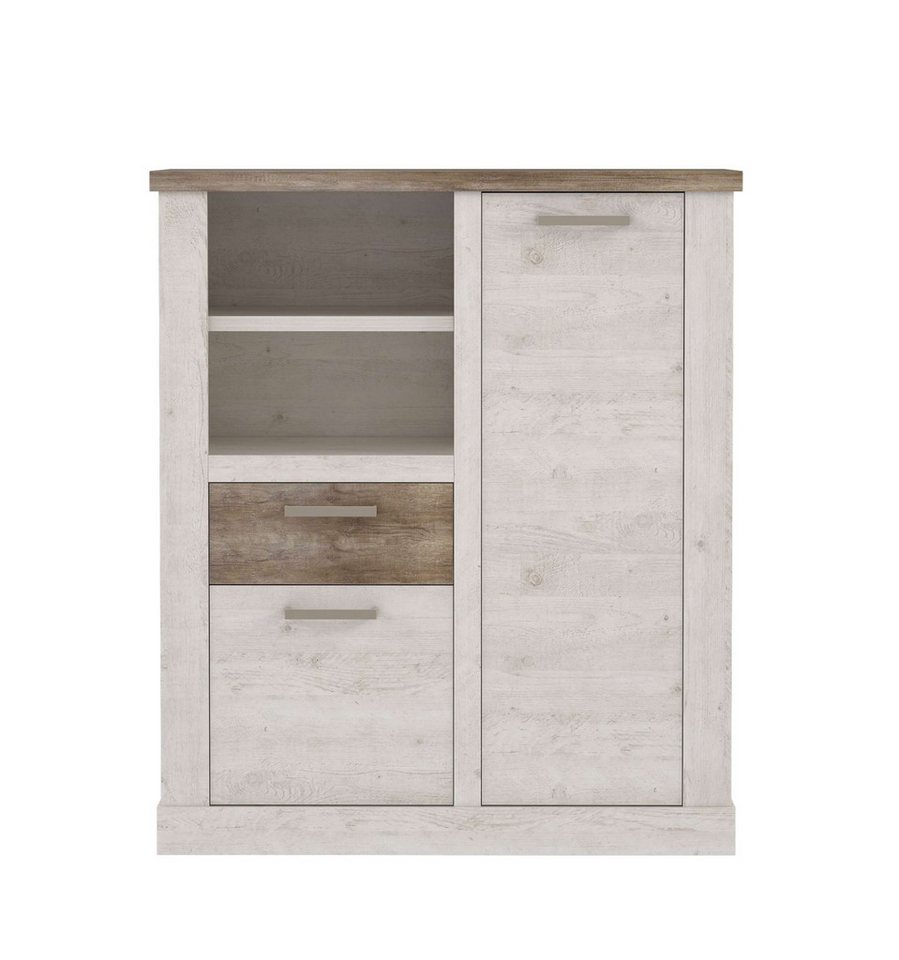 Stylefy Highboard Duero (Highboard, Schubladenkommode), mit Schublade, 2-türig, aus Holzwerkstoff, stehend von Stylefy