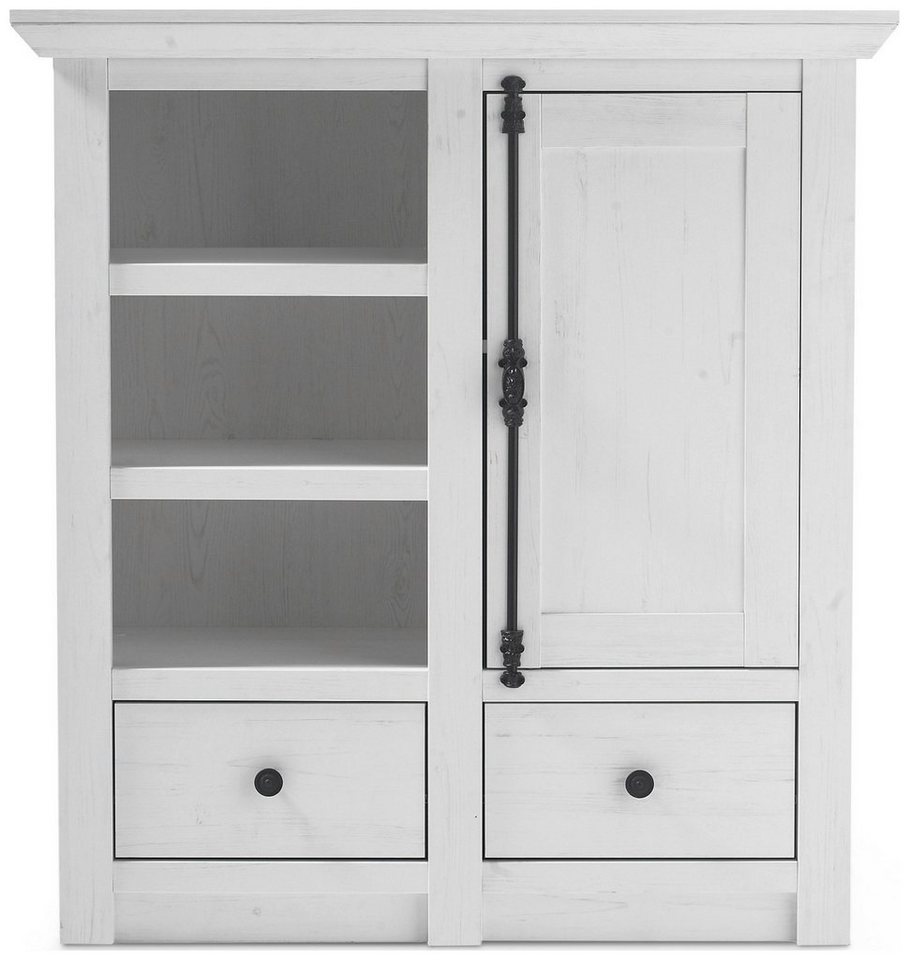 Stylefy Highboard Liliann Weiß (Kommode, Standschrank), mit Fächern und Schubladen, viel Stauraum, Spanplatte, Landhausstil von Stylefy