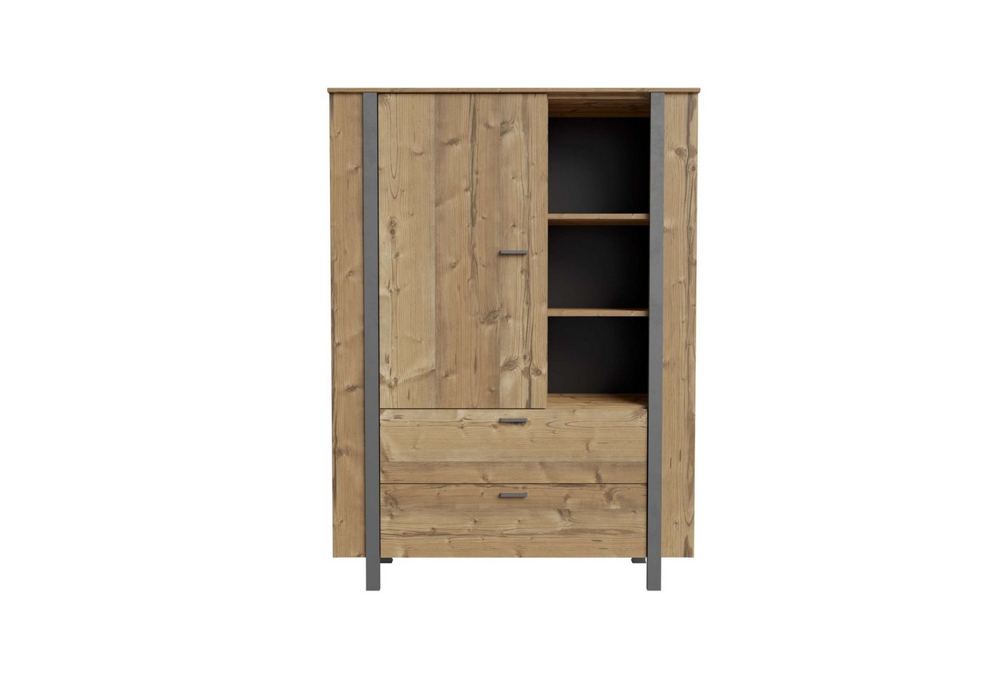 Stylefy Highboard Mulai (Highboard, Schrank), mit 2 Schubladen, Tür, 3 offenen Fächern, aus Holzwerkstoff von Stylefy