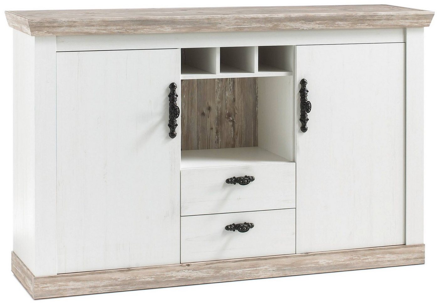 Stylefy Highboard Samwell Pinie Weiß, Pinie (Kommode, Standschrank), Landhausstil von Stylefy