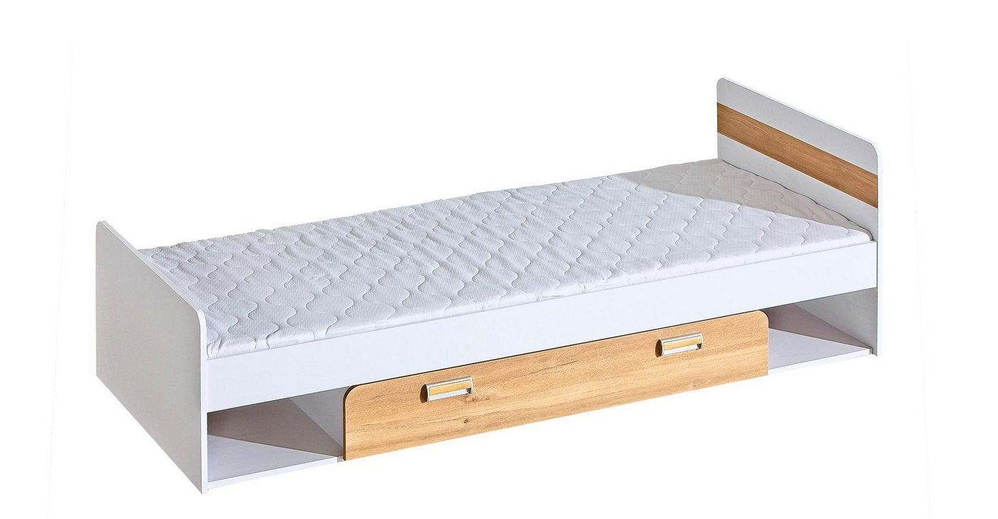 Stylefy Jugendbett Laterne (Kinderbett, Bett), 80x190 cm, mit Schublade und 2 Fächern, Modern Design, mit Matratze von Stylefy