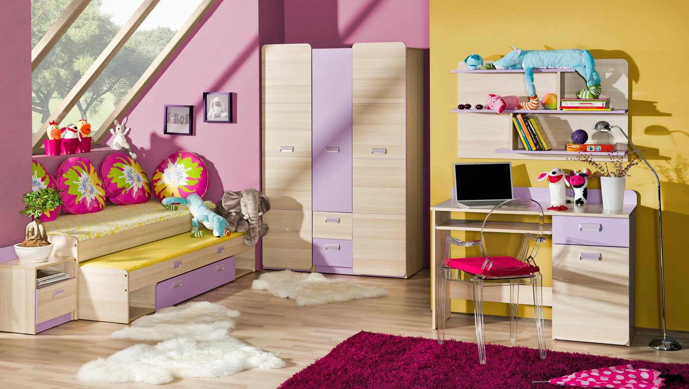 Stylefy Jugendzimmer-Set Laterne Lila Esche, (Komplettset, Set (6-St), 6-teilig, Spanplatte, variabel stellbar, Modern Design, für Kinder von Stylefy