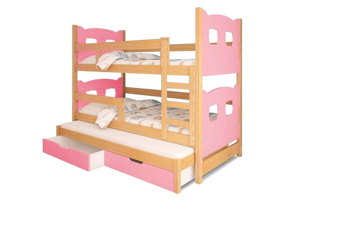 99rooms Kinderbett Masko (Kinderbett, Bett), 75x180 cm, mit Bettkasten, Kiefer, mit Leiter und Rausfallschutz, Modern Design, für Kinder von 99rooms