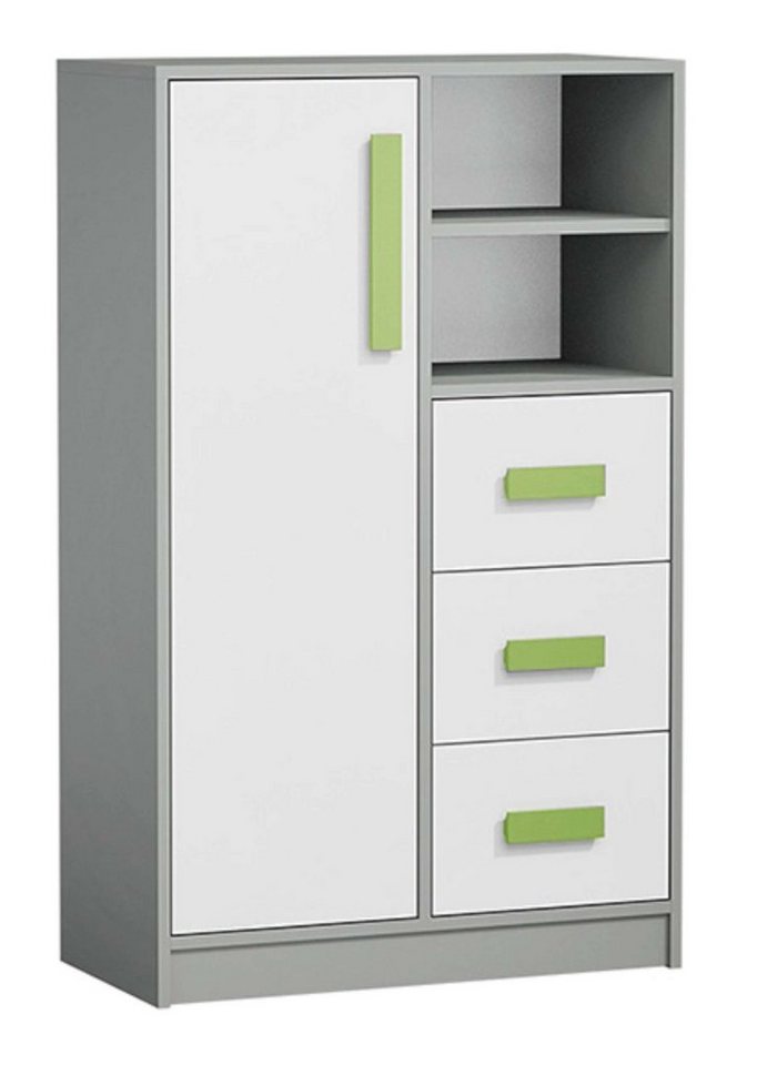 Stylefy Kinderkleiderschrank Gael I (Highboard, Standschrank) offene Fächer, mit Schubladen, Vollauszug, Modern Design, für Kinder von Stylefy