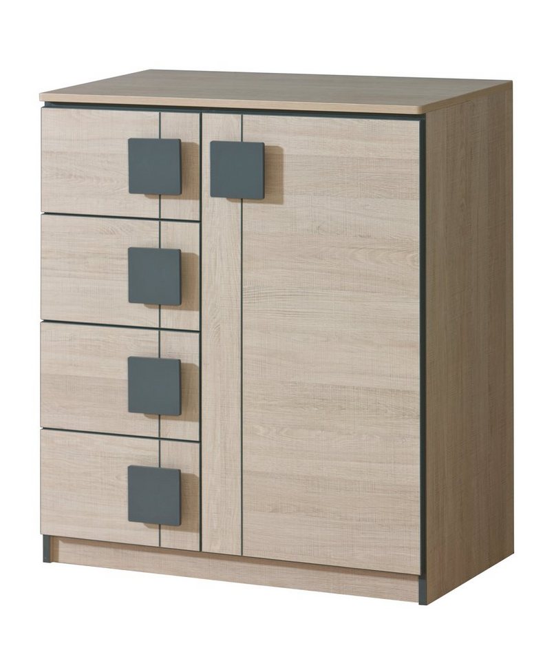 99rooms Kinderkleiderschrank Gammi (Sideboard, Standschrank) mit Schubladen und Einlegeböden, Modern Design, Spanplatte, viel Stauraum von 99rooms