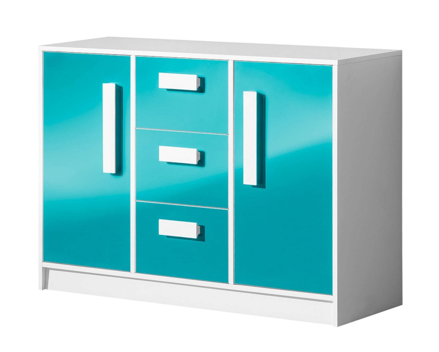 99rooms Kinderkleiderschrank Goldie II (Sideboard, Standschrank) mit Schubladen, Vollauszug, Modern Design, für Kinder von 99rooms