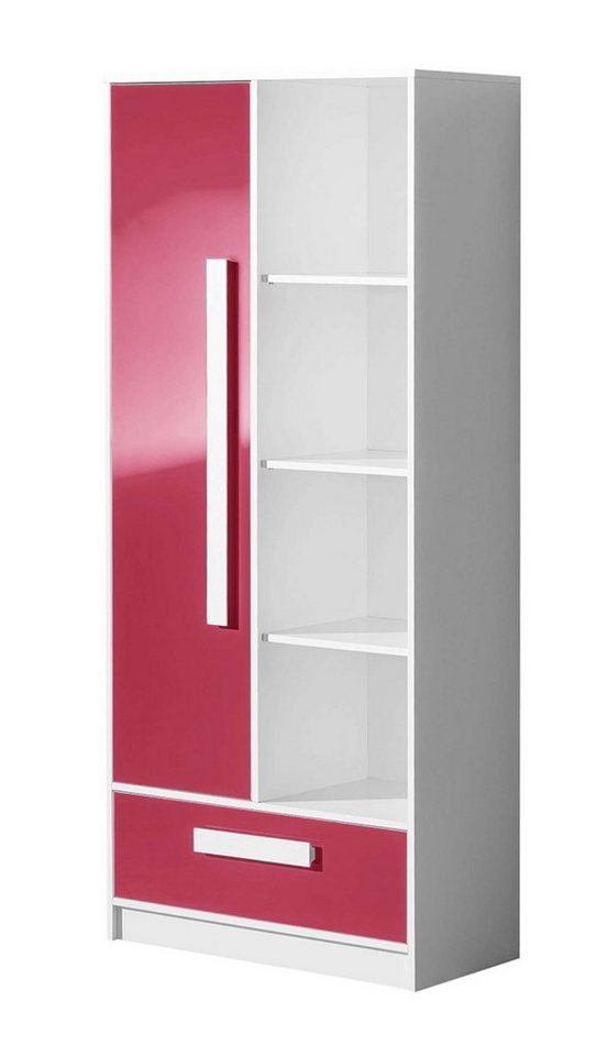 99rooms Kinderkleiderschrank Goldie III (Standschrank, Kinderschrank) 4 offene Fächer, mit Schublade, Vollauszug, Design Modern, für Kinder von 99rooms