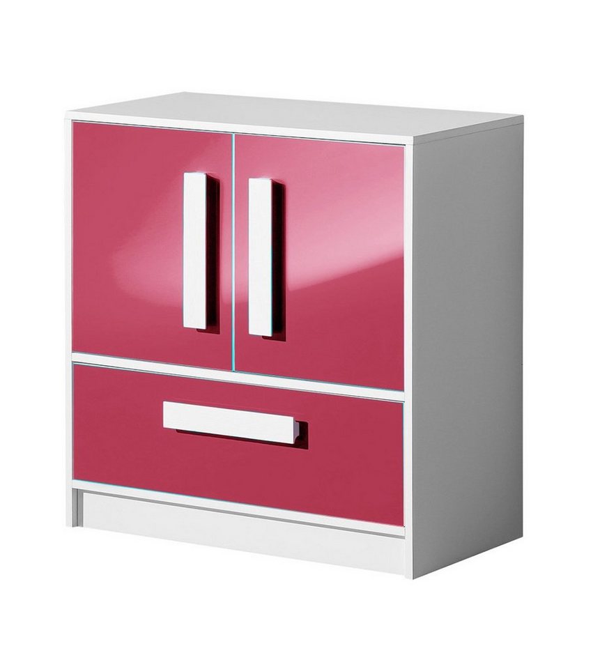 99rooms Kinderkleiderschrank Goldie IV (Sideboard, Standschrank) mit Schublade, Vollauszug, Modern Design, für Kinder von 99rooms