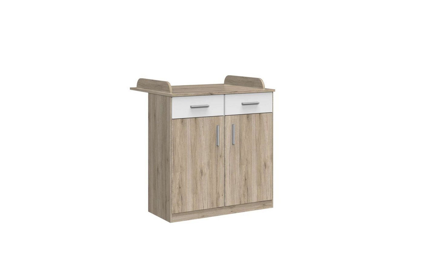 Stylefy Kinderkleiderschrank Lio (Wickelregal, Wickeltisch) mit 2 Schubladen, viel Stauraum, inkl. Wickelauflage, aus Holzwerkstoff, mit Soft-Close Funktion, für Kinder von Stylefy