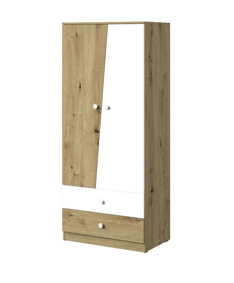 Stylefy Kinderkleiderschrank Narin I (Standschrank, Kinderschrank) 2-türig, mit Schubladen, Vollauszug, viel Stauraum, Design Modern, für Jugend von Stylefy