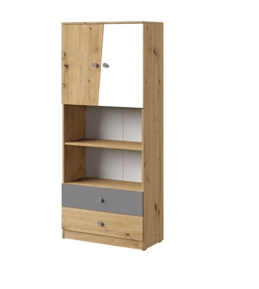 Stylefy Kinderkleiderschrank Narin IV (Standschrank, Kinderschrank) offene Fächer, mit Schubladen, Vollauszug, Design Modern, für Kinder von Stylefy