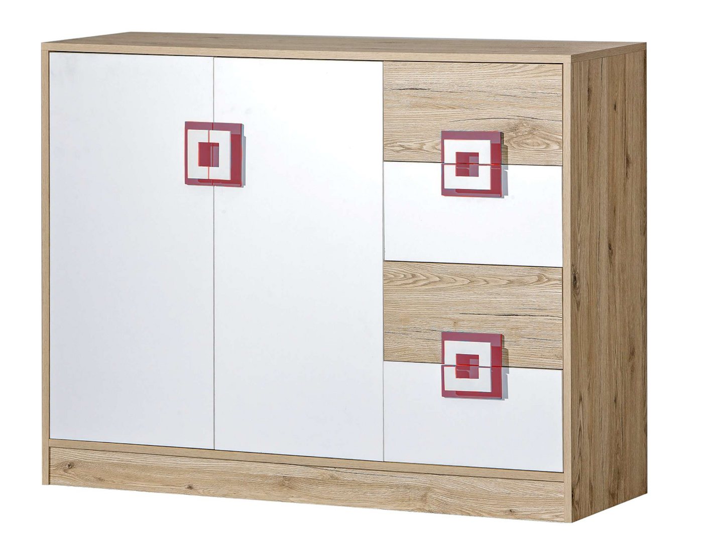 Stylefy Kinderkleiderschrank Nicole II (Sideboard, Standschrank) viel Stauraum, mit Schubladen, Vollauszug, Modern Design, für Kinder von Stylefy