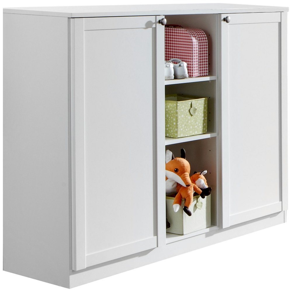 Stylefy Kinderkleiderschrank Raoul Kommode Weiß (Sideboard, Schrank) Kinder von Stylefy