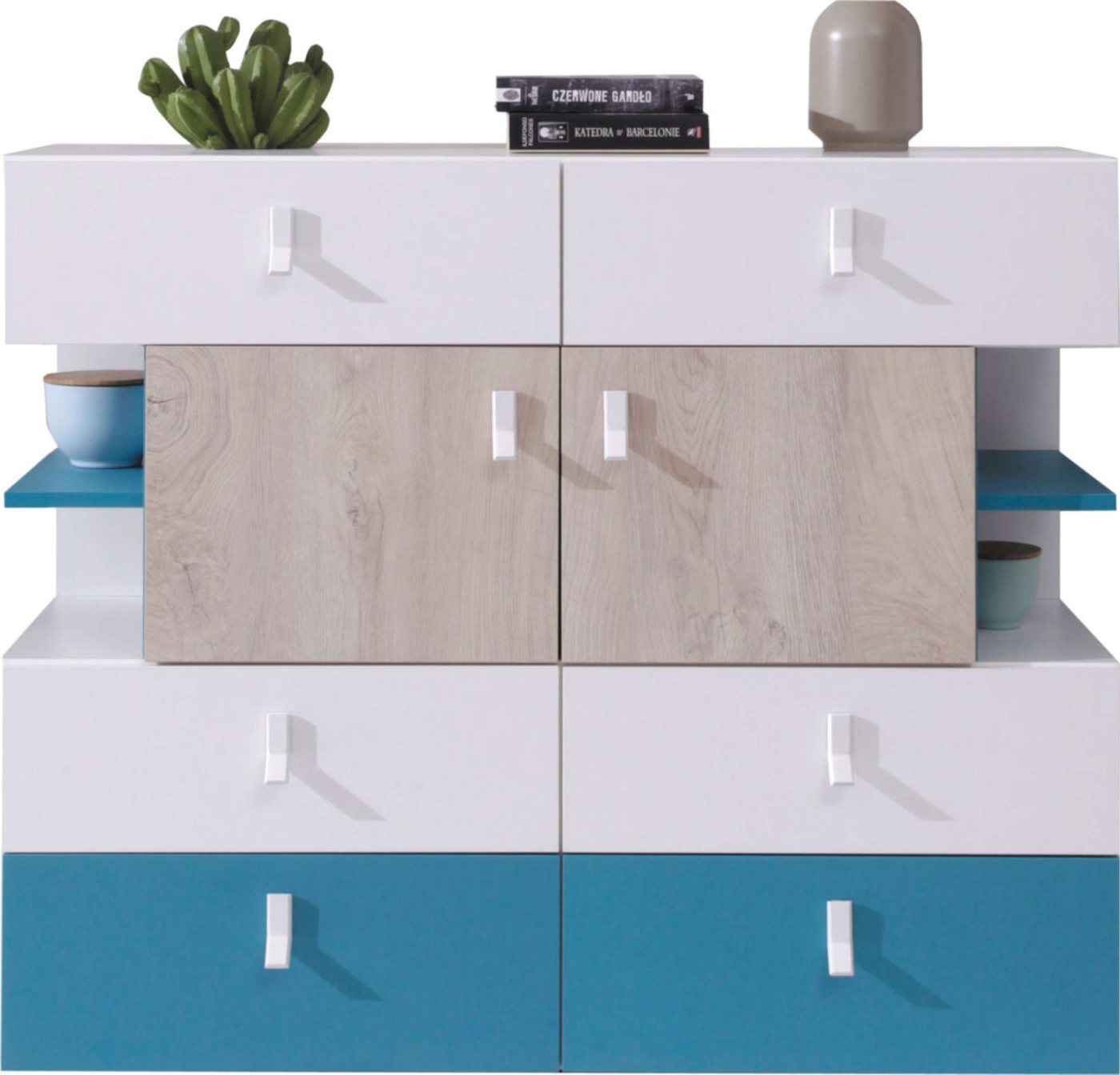 Stylefy Kinderkleiderschrank Sirius (Sideboard, Kinderschrank) mit Schubladen, FSC-Zertifizierung, 2-türig, viel Stauraum, Modern Design von Stylefy