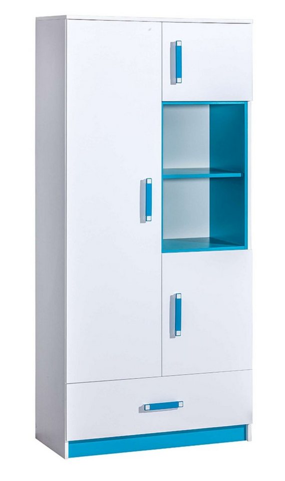 99rooms Kinderkleiderschrank Taira III (Standschrank, Kinderschrank) mit 2 offenen Fächern und Schublade, Vollauszug, viel Stauraum, Design Modern, für Kinder von 99rooms