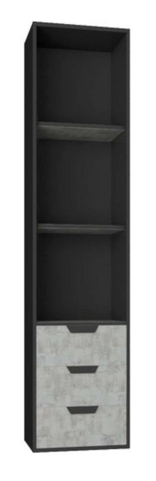 99rooms Kinderregal Krona Graphit Enigma, Sideboard, Kinderschrank, mit Schubladen, FSC-Zertifizierung, viel Stauraum, Modern Design von 99rooms