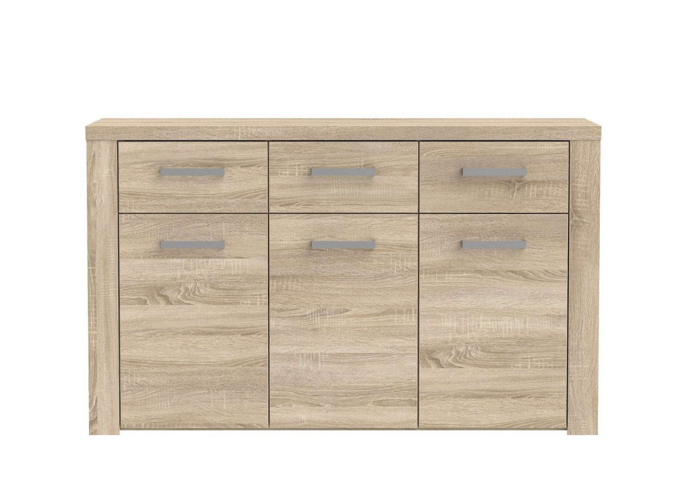 Stylefy Kommode Baldomero (Sideboard, Schubladenkommode), mit 3 Schubladen, 3 Türen, aus Holzwerkstoff von Stylefy